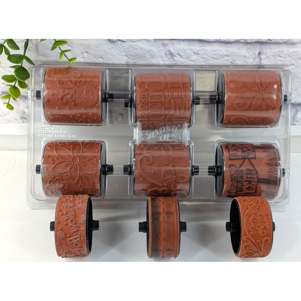 HTF LOT 9!😍Stampin' Up Roll Around Roller‎ Wheel Stamps Rubber Stamps Retired